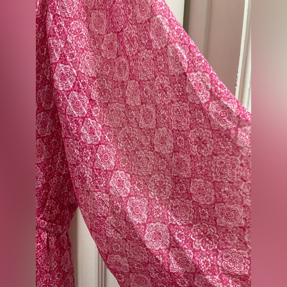 NWT Skies Are Blue Patterned Ruffle Mini in Hyper Pink Size 1X - Picture 8 of 8